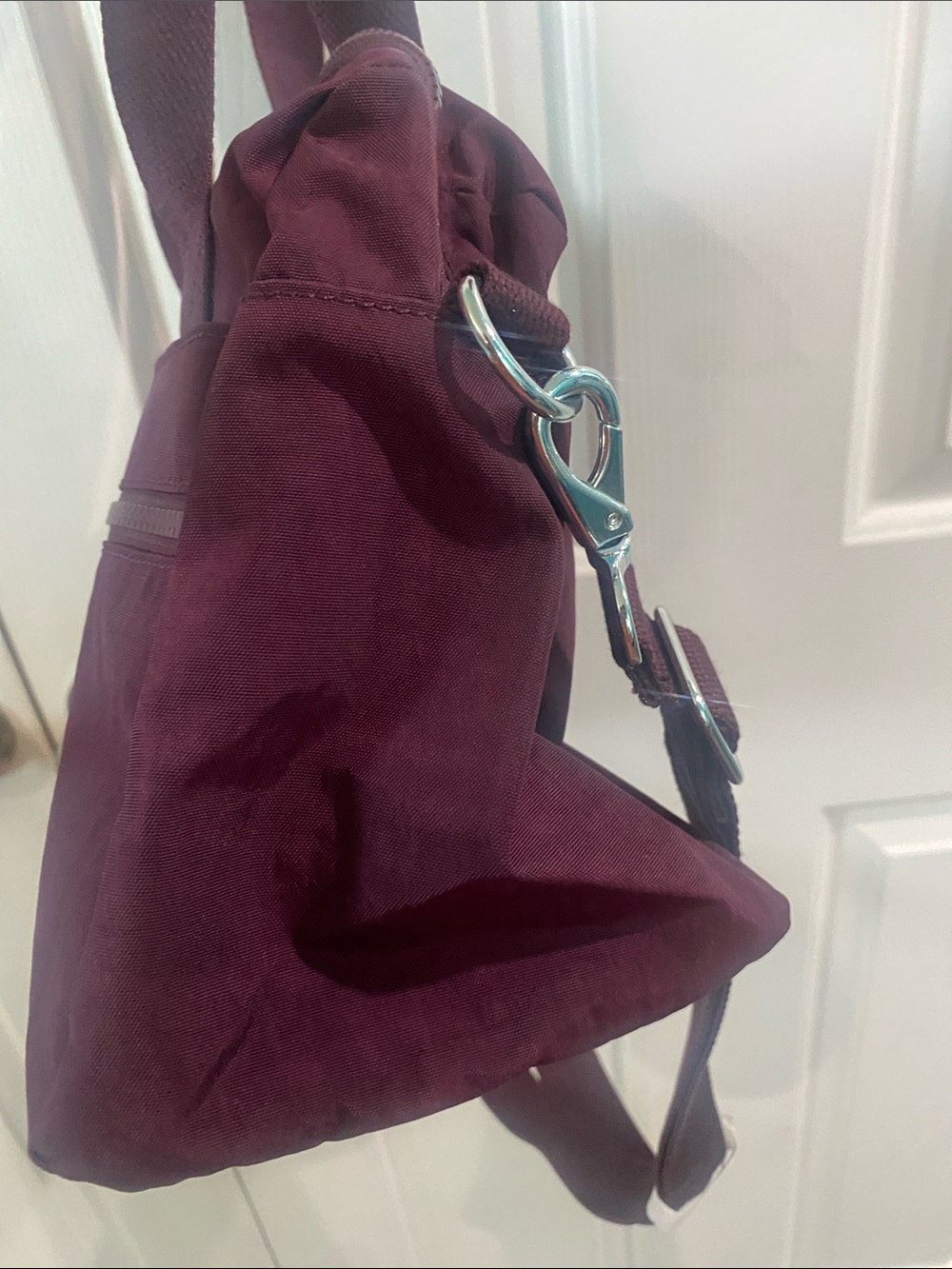 🆕Kipling Klara Satchel Tote, Color- Dark Plum Tonal - Picture 4 of 8